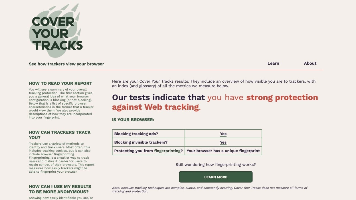 I Used 'Cover Your Tracks' to See What's Following Me Online, and Yikes